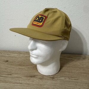 DUTCH BROS Brothers Hat Cap Coffee‎ Retro DB Beige Tan Snapback Flat Bill Mafia